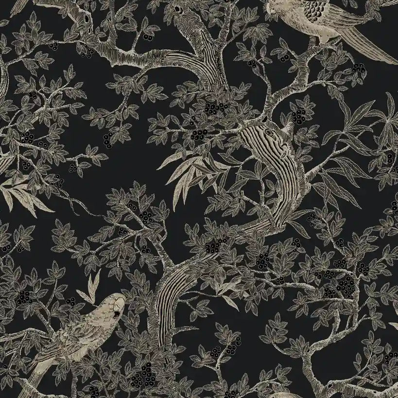 Regal Ridge wallpaper pattern swatch in Black and Beige by York Wallcoverings (SKU 4211-83570).