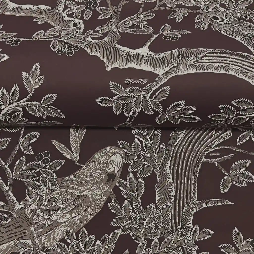 Detailed close-up of York Wallcoverings' Regal Ridge wallpaper in deep Burgundy, showcasing its luxurious textured pattern.