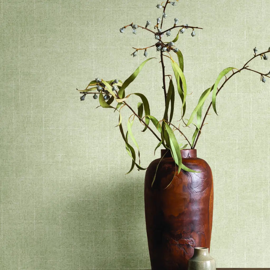 Warm Ivory Saratoga wallpaper by York Wallcoverings enhances this elegant interior design with subtle texture.
