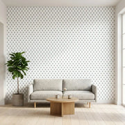 Living Room - Serene Villa wallpaper by York Wallcoverings in Blue, Coral, White brings a tranquil, stylish feel to this space.