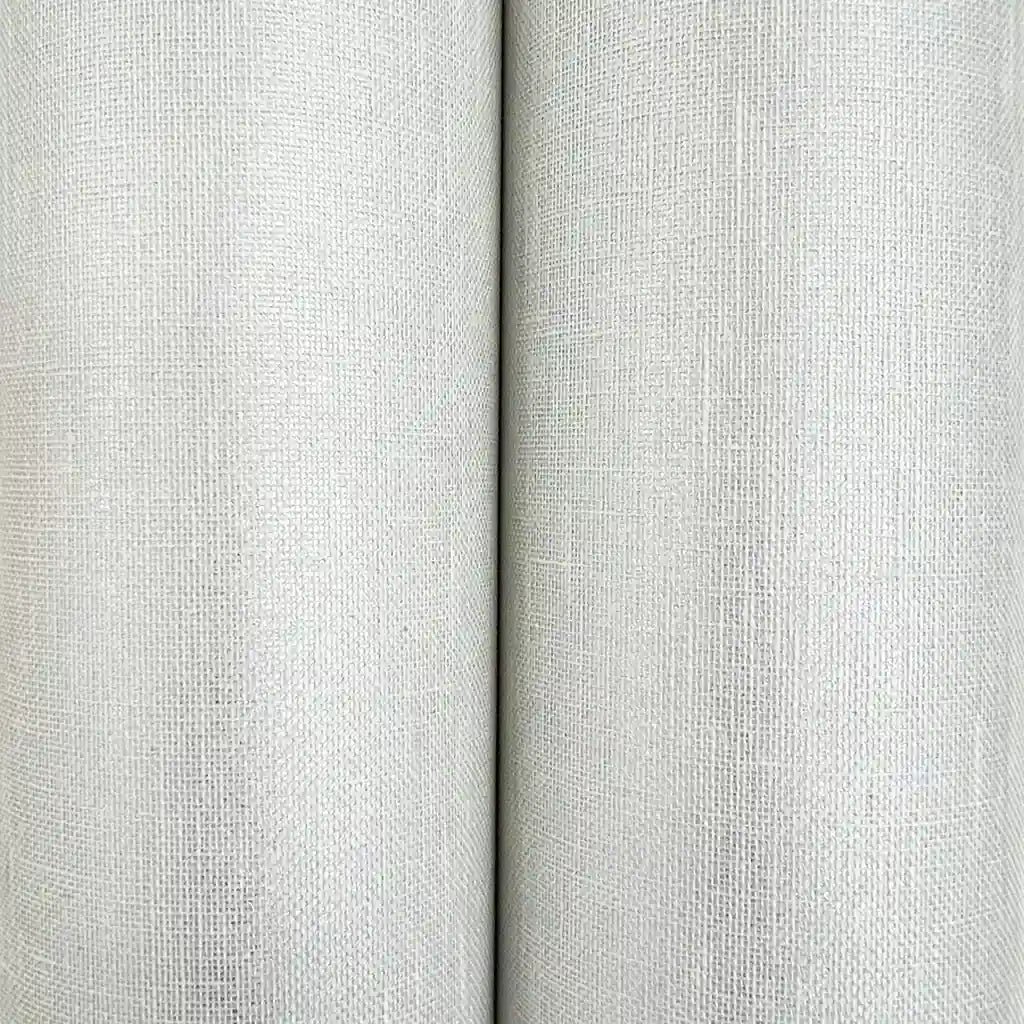 Close-up of York Wallcoverings' Sheer Linen wallpaper in Linen, highlighting its delicate, woven fabric texture.