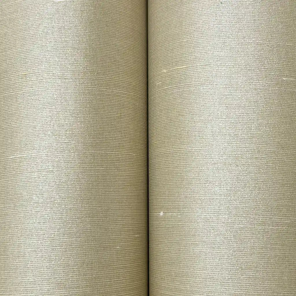Detailed close-up of the elegant texture of York Wallcoverings' Silk Road wallpaper in Ecru.