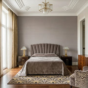 Bedroom - Smooth Abaca Mauve Taupe wallpaper by York Wallcoverings brings serene elegance and natural texture to this space.