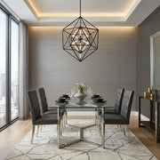 Dining Room - Elegant dining space featuring Greige Smooth Abaca wallpaper by York Wallcoverings, creating a sophisticated and inviting atmosphere.