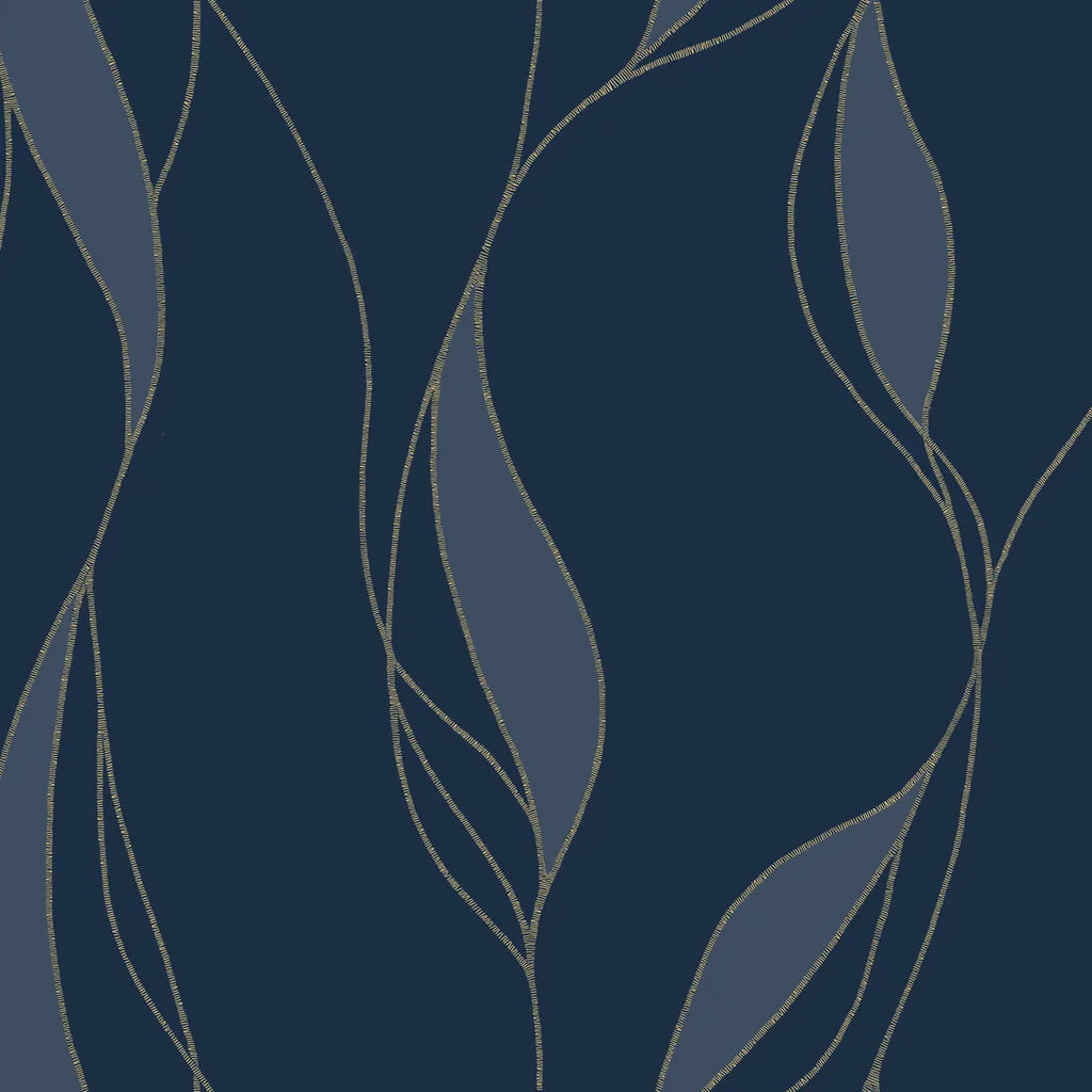 Navy Blue 'Society Hill' wallpaper pattern swatch by York Wallcoverings, SKU VR1548.
