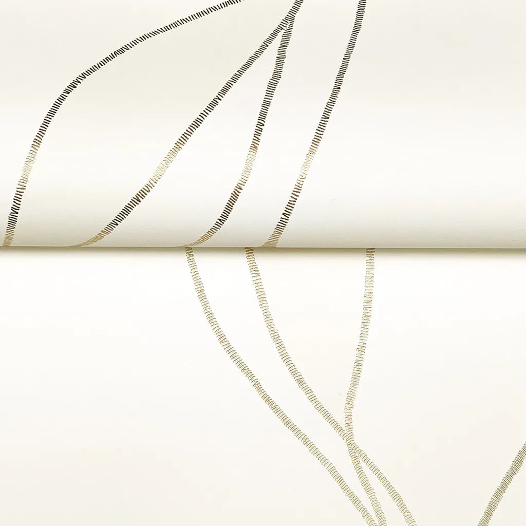 Close-up texture detail of York Wallcoverings Society Hill wallpaper in elegant Ivory and Beige.