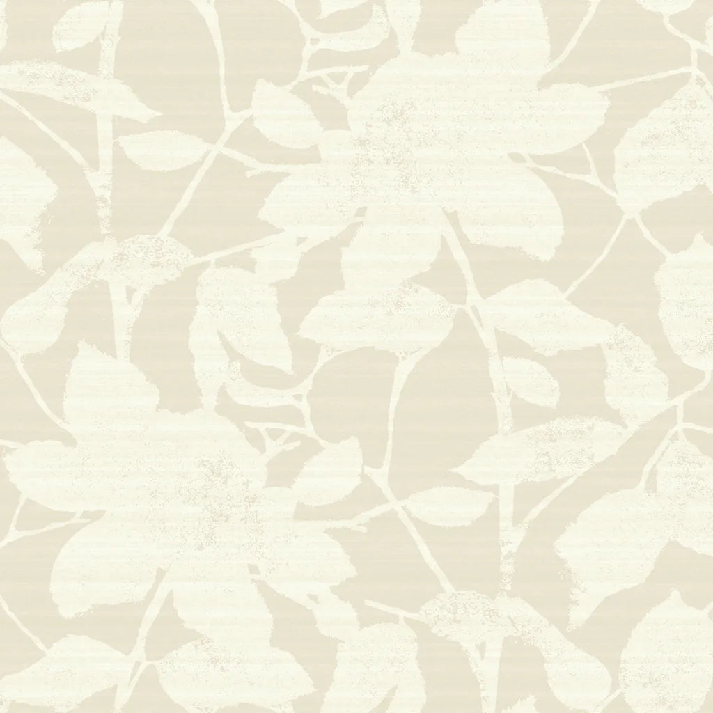 Solange wallpaper pattern swatch in taupe and cream by York Wallcoverings, SKU LL3211.