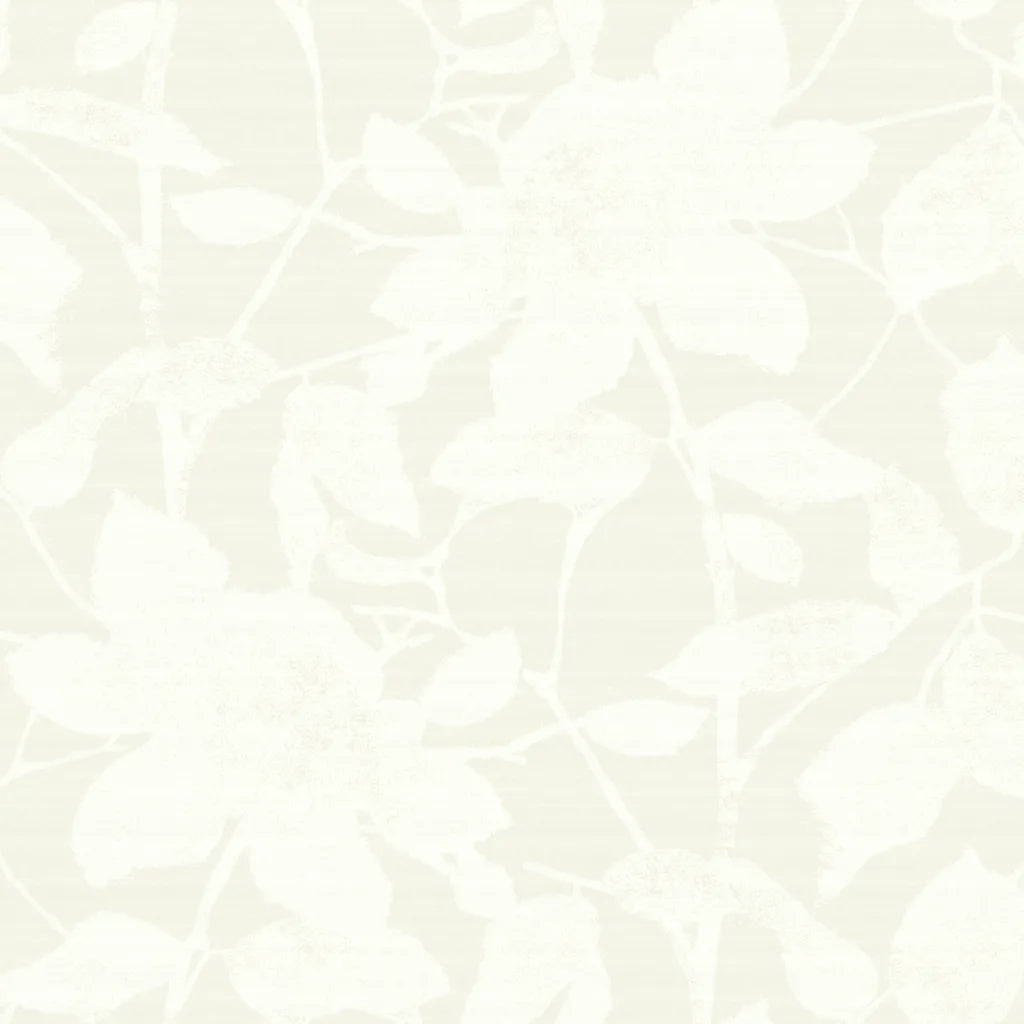 Solange wallpaper pattern swatch in White, Cream by York Wallcoverings.