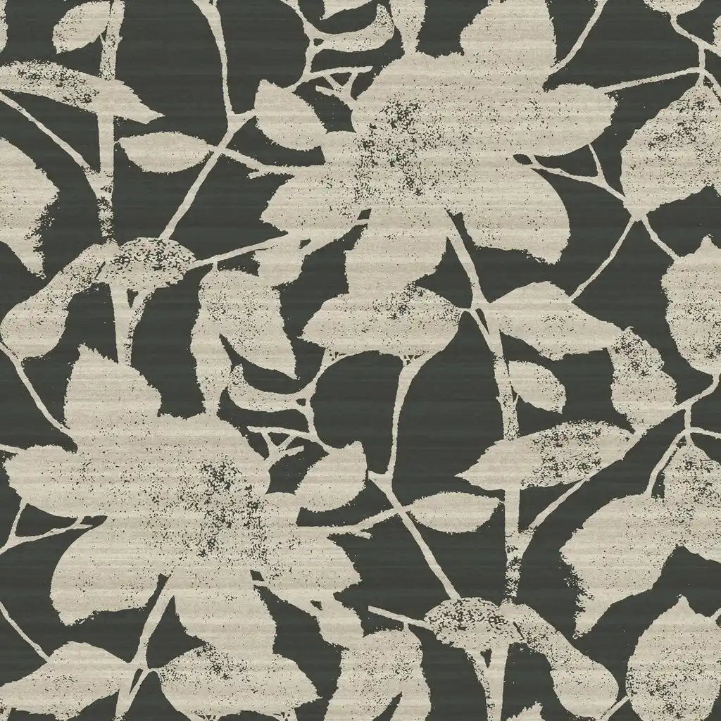 Solange wallpaper pattern swatch in Black, Cream by York Wallcoverings, SKU LL3213.
