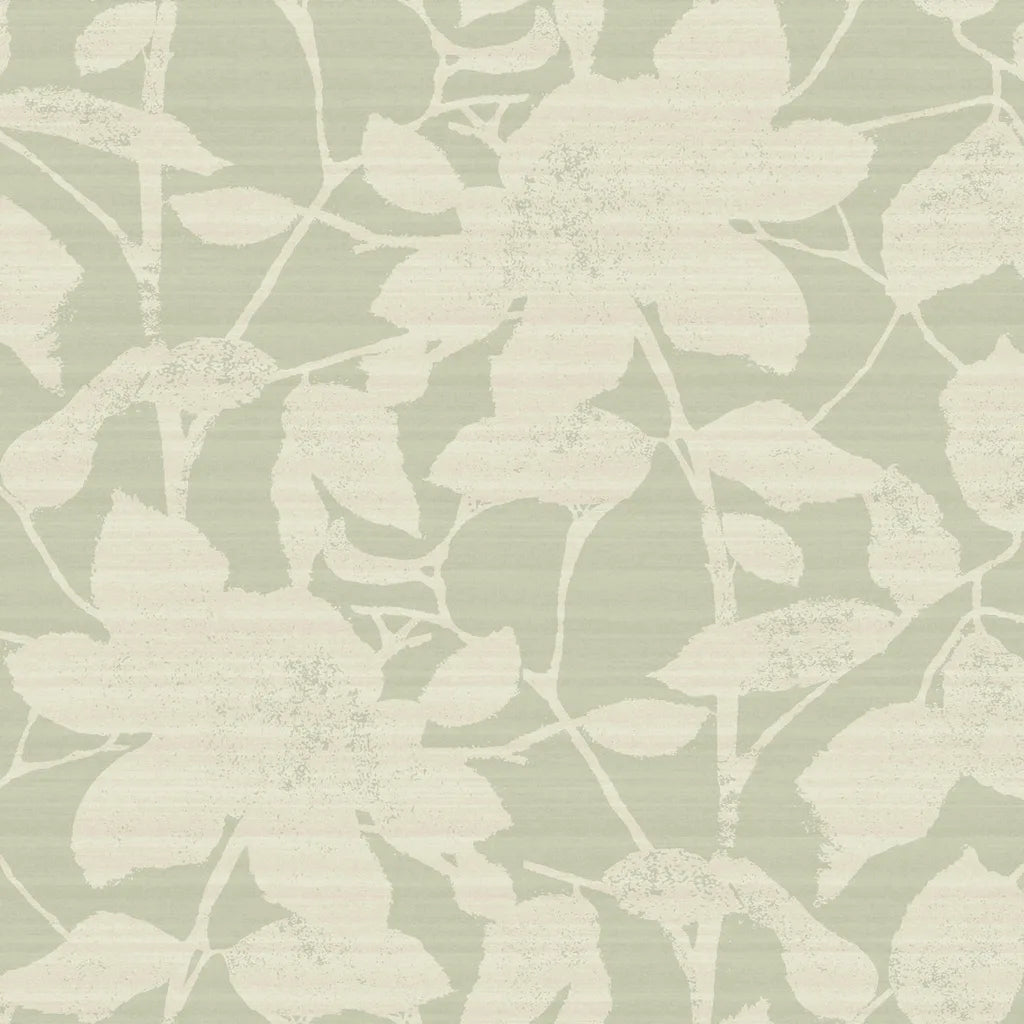 York Wallcoverings Solange wallpaper pattern swatch in Sage and Cream, SKU LL3216.