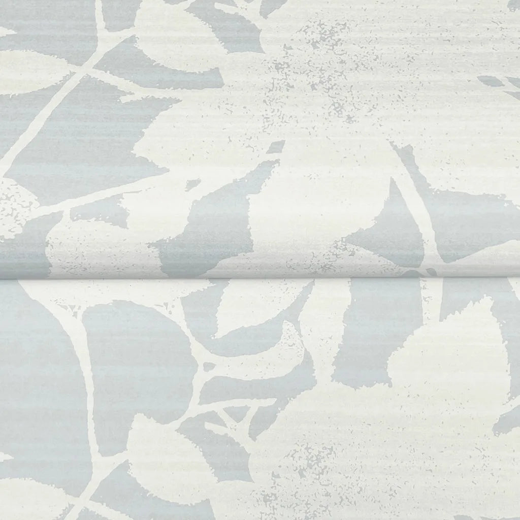 Detailed close-up of Solange grey & cream wallpaper by York Wallcoverings, highlighting its unique fabric-like texture.