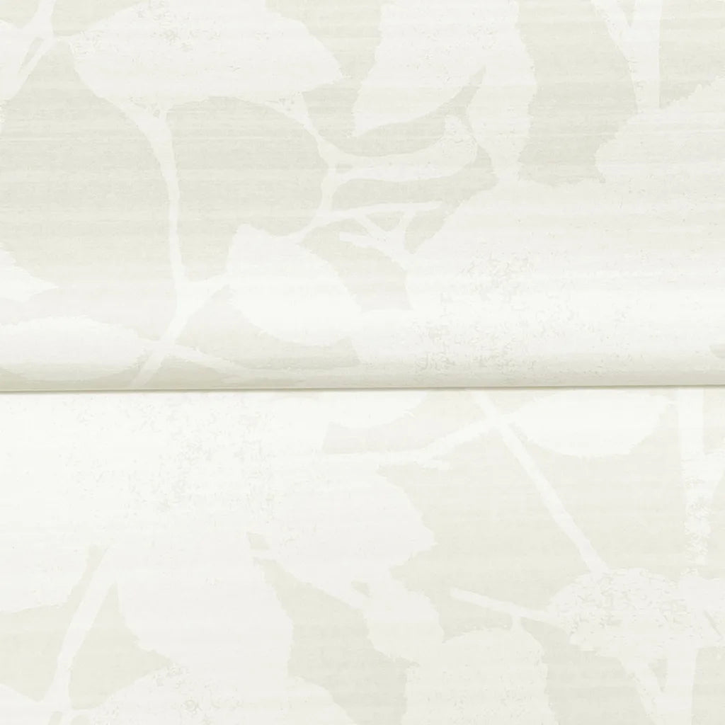White & Cream Solange wallpaper close-up reveals intricate texture detail by York Wallcoverings.