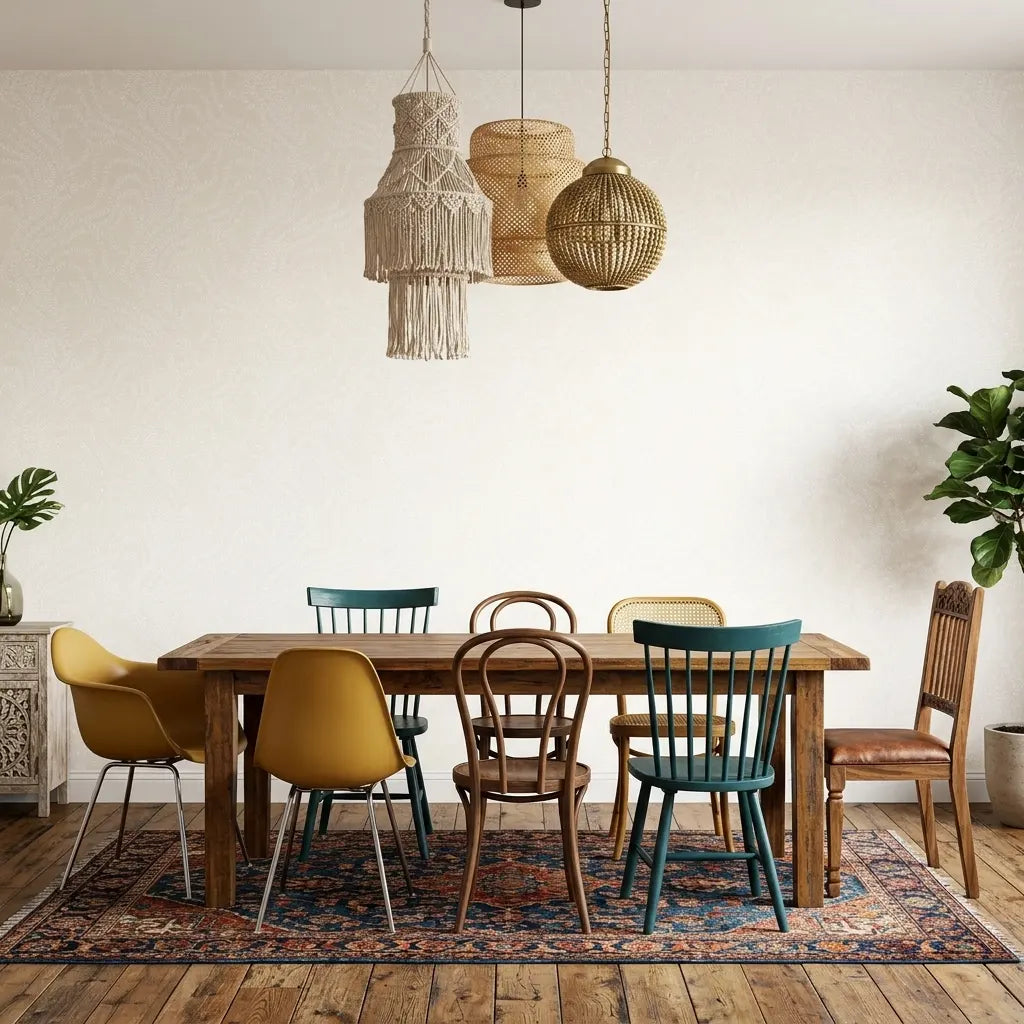 Dining Room - Warm Ivory "String of Pearls" wallpaper by York Wallcoverings adds elegant texture to this sophisticated space.