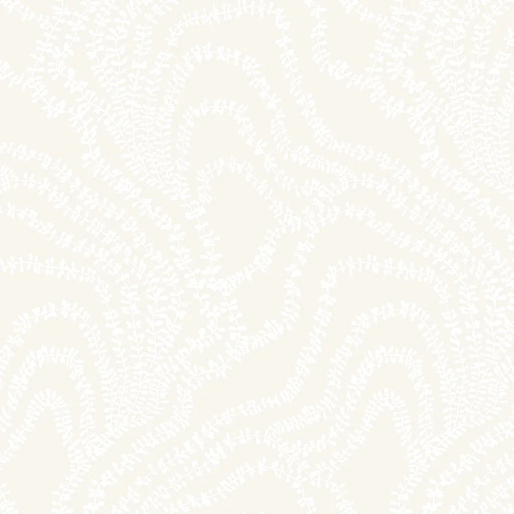 String of Pearls wallpaper pattern swatch in Warm Ivory by York Wallcoverings, SKU VR1514.