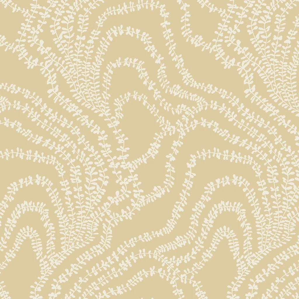 Warm Beige 'String of Pearls' wallpaper pattern swatch by York Wallcoverings, SKU VR1515.