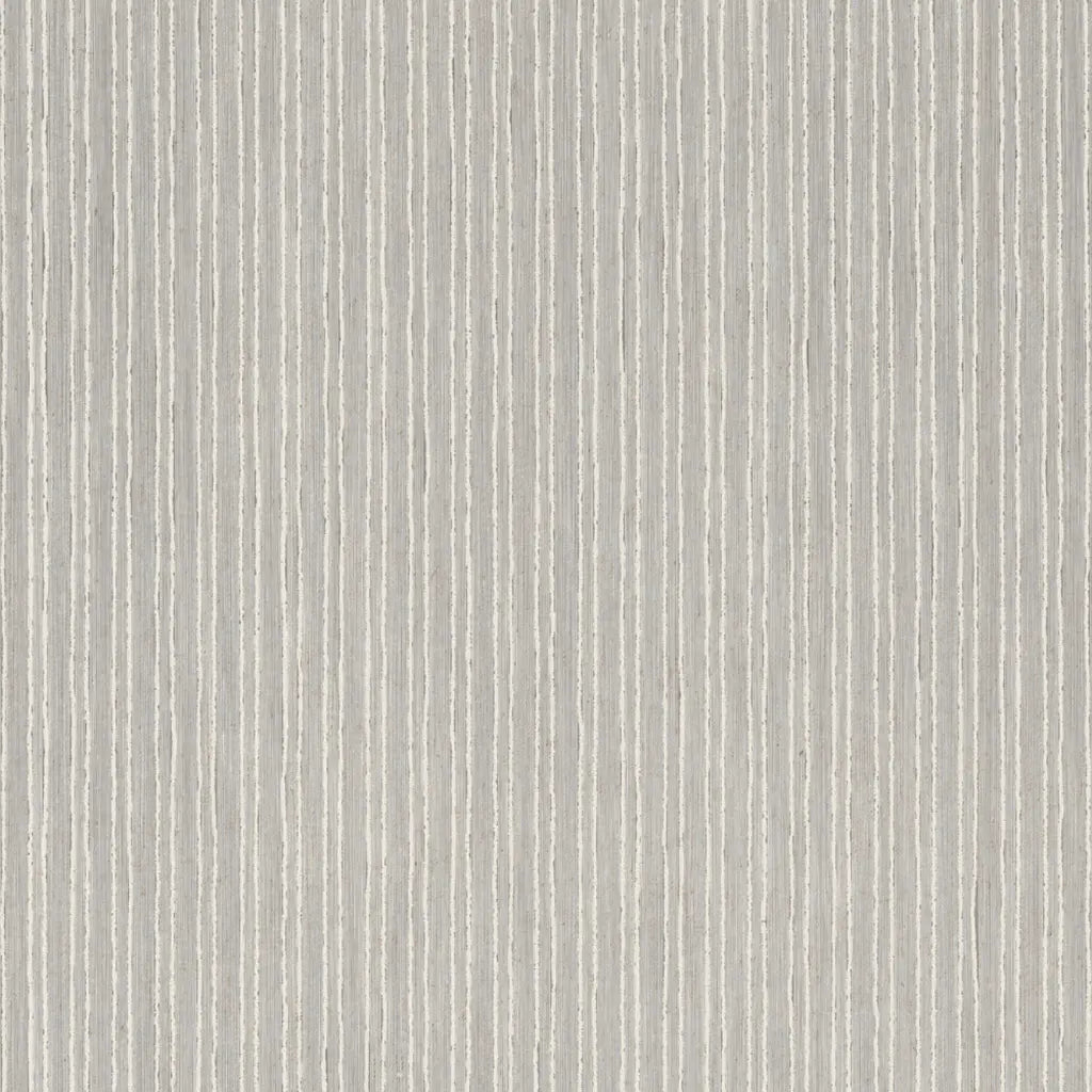 A close-up image of the York Wallcoverings Striped Cotton Yarn wallpaper pattern swatch (SKU GRL88030) featuring subtle greige and cream stripes.