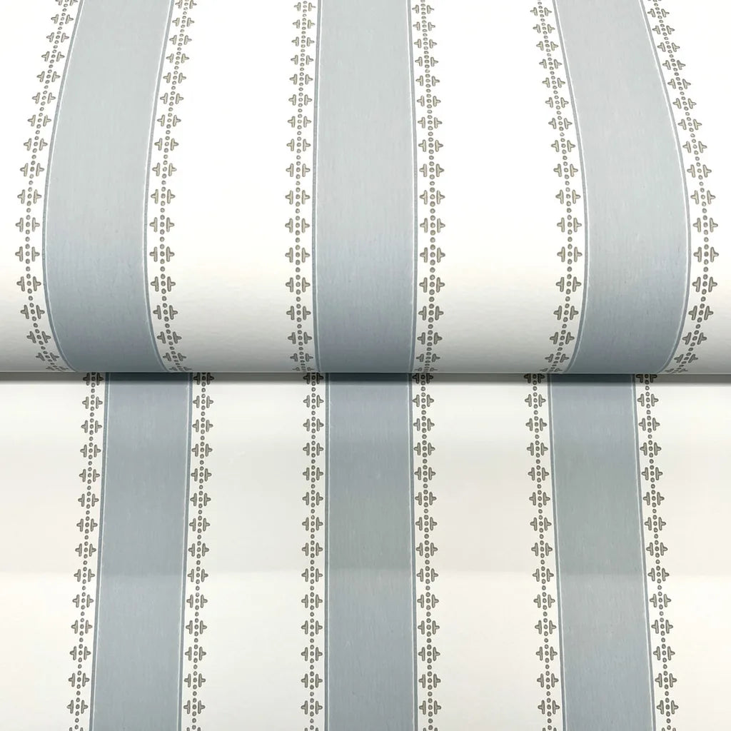 Close-up texture detail of Tilford wallpaper in Blue, White by York Wallcoverings, highlighting its intricate pattern.