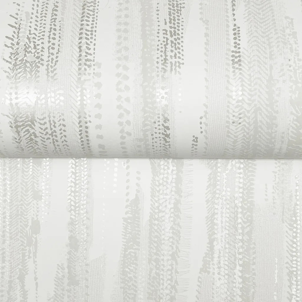 Close-up texture detail of York Wallcoverings' Tribeca wallpaper in elegant Warm Ivory, highlighting its sophisticated finish.