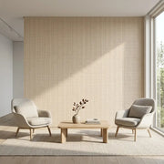 Living Room - Warm Beige Twist Paperweave wallpaper by York Wallcoverings adds subtle texture and warmth to this inviting space.