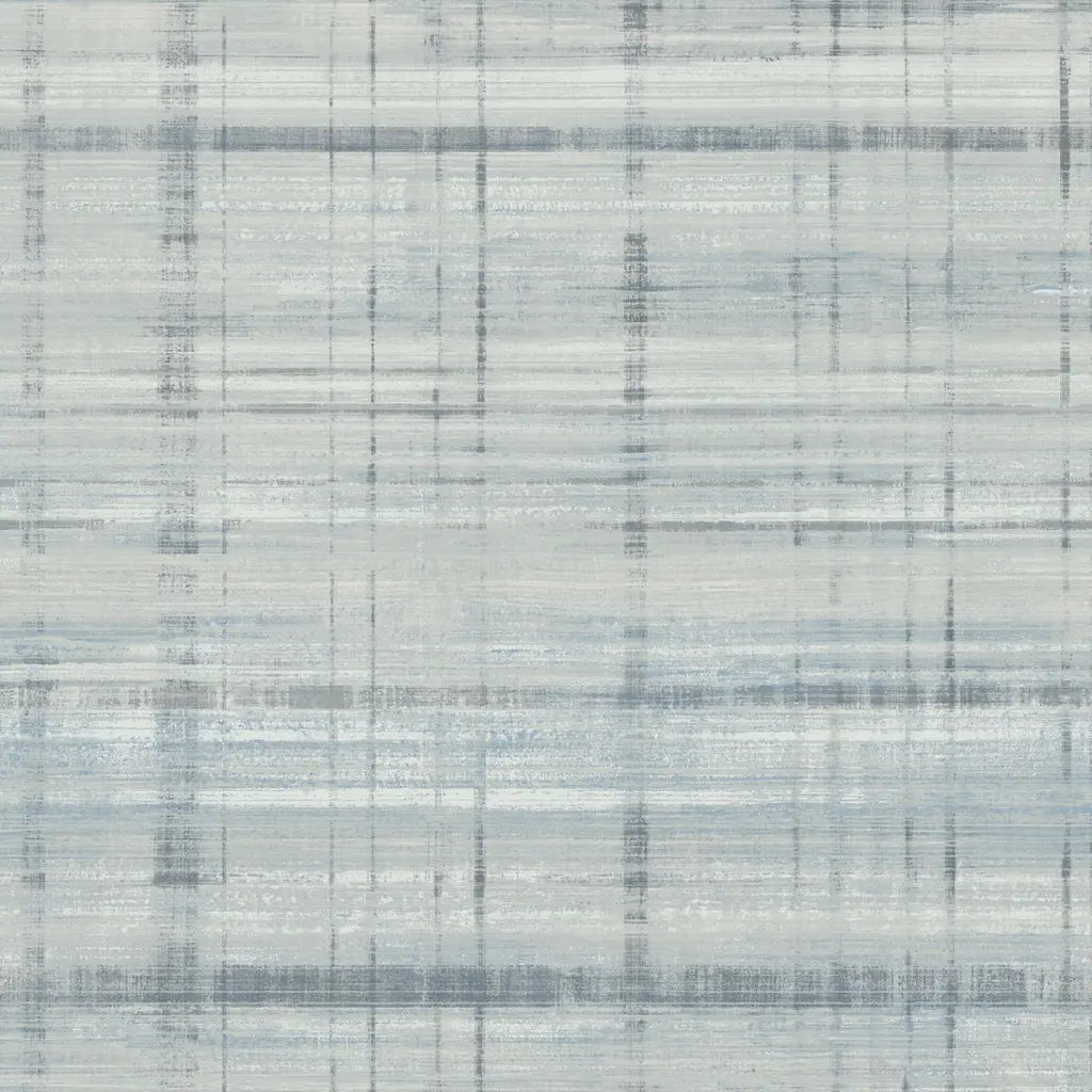 Vanishing Point wallpaper pattern swatch by York Wallcoverings (SKU LL3245) featuring a modern design in blue, grey, and white.