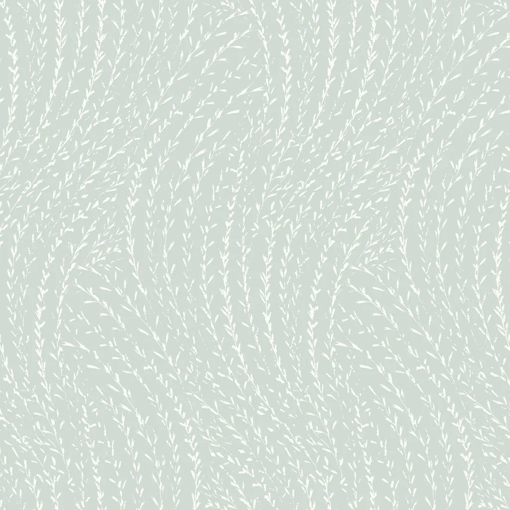 Willow Song wallpaper pattern swatch in Mint, Cream by York Wallcoverings (SKU LL3220).