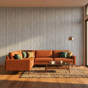 Living Room - Elegant living room features Winthrop wallpaper in Light Grey by York Wallcoverings, creating a serene and stylish space.