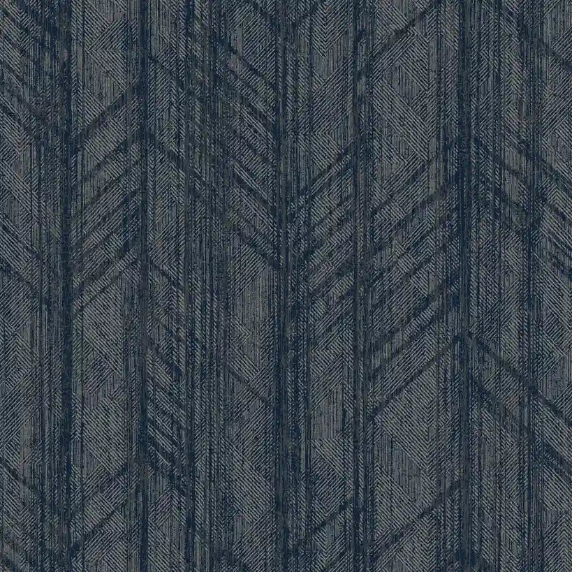 Winthrop wallpaper pattern swatch in Navy Blue by York Wallcoverings.