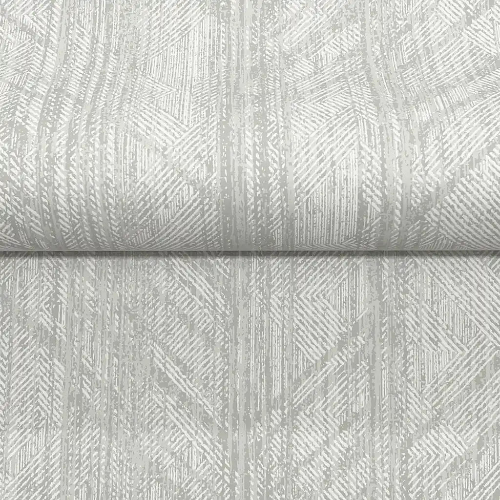 Close-up texture detail of Winthrop wallpaper in Light Grey by York Wallcoverings, highlighting its subtle woven pattern.