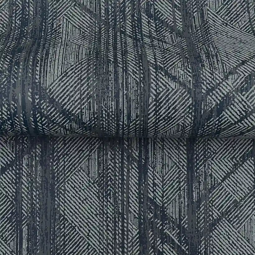 Close-up texture detail of York Wallcoverings' Winthrop wallpaper in rich Navy Blue.