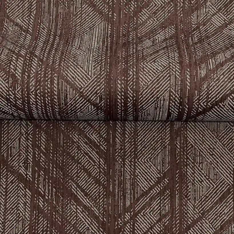 Intricate texture detail of Winthrop maroon wallpaper by York Wallcoverings, highlighting its rich, sophisticated pattern.