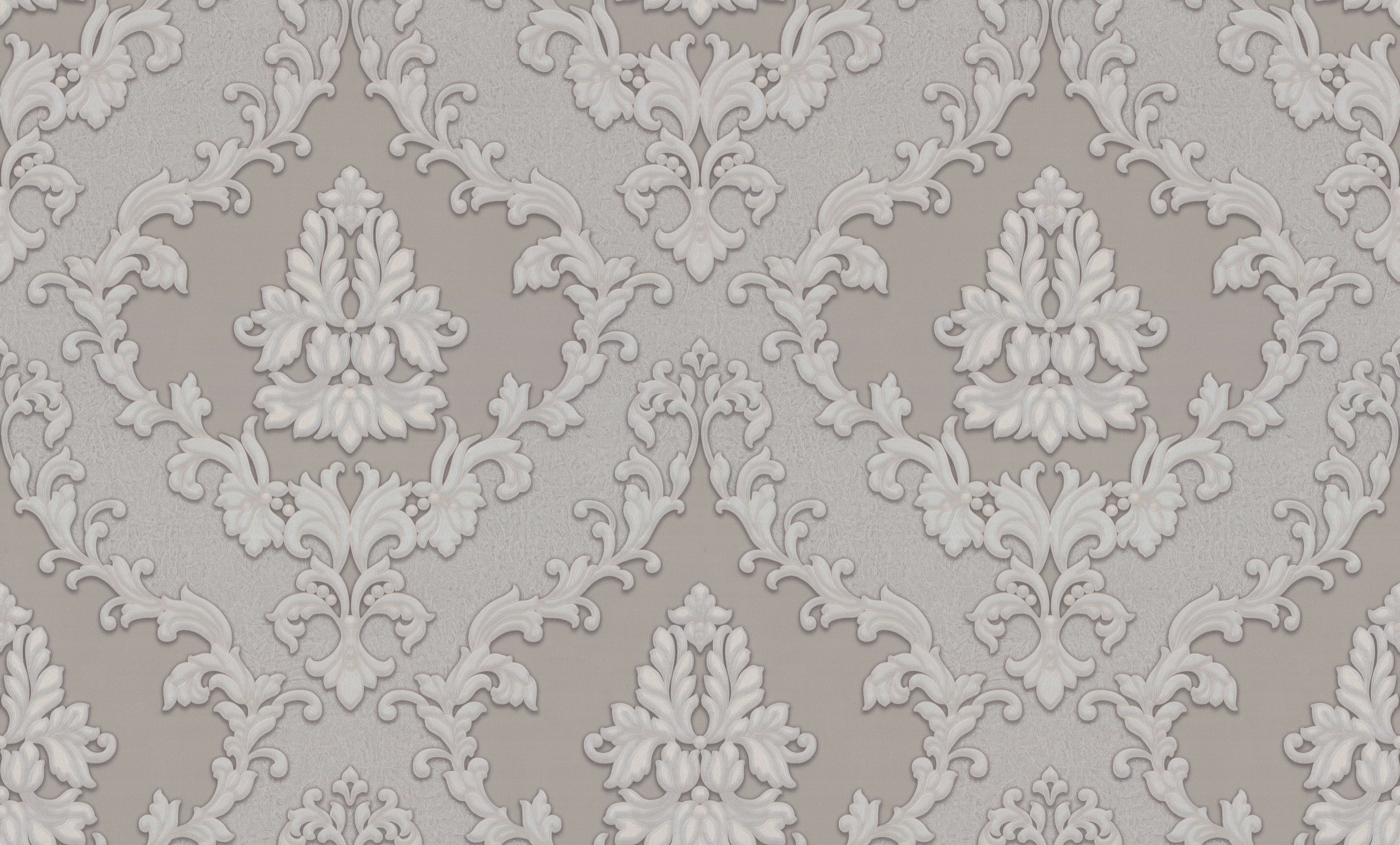 Dining Room - ornament, wallpaper, silver, cream, decoration,classic, luxury, wallpaper, wall, , beige